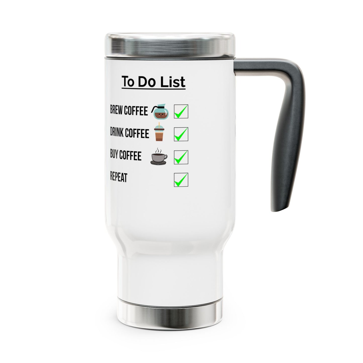 To Do List "Coffee" Stainless Steel Travel Mug