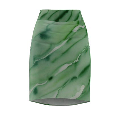 Green Marble Pencil Skirt