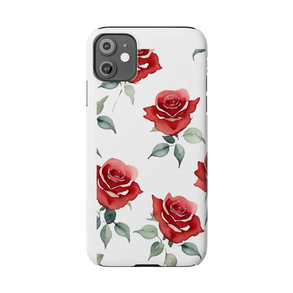 Slim Phone Cases - Roses (White)