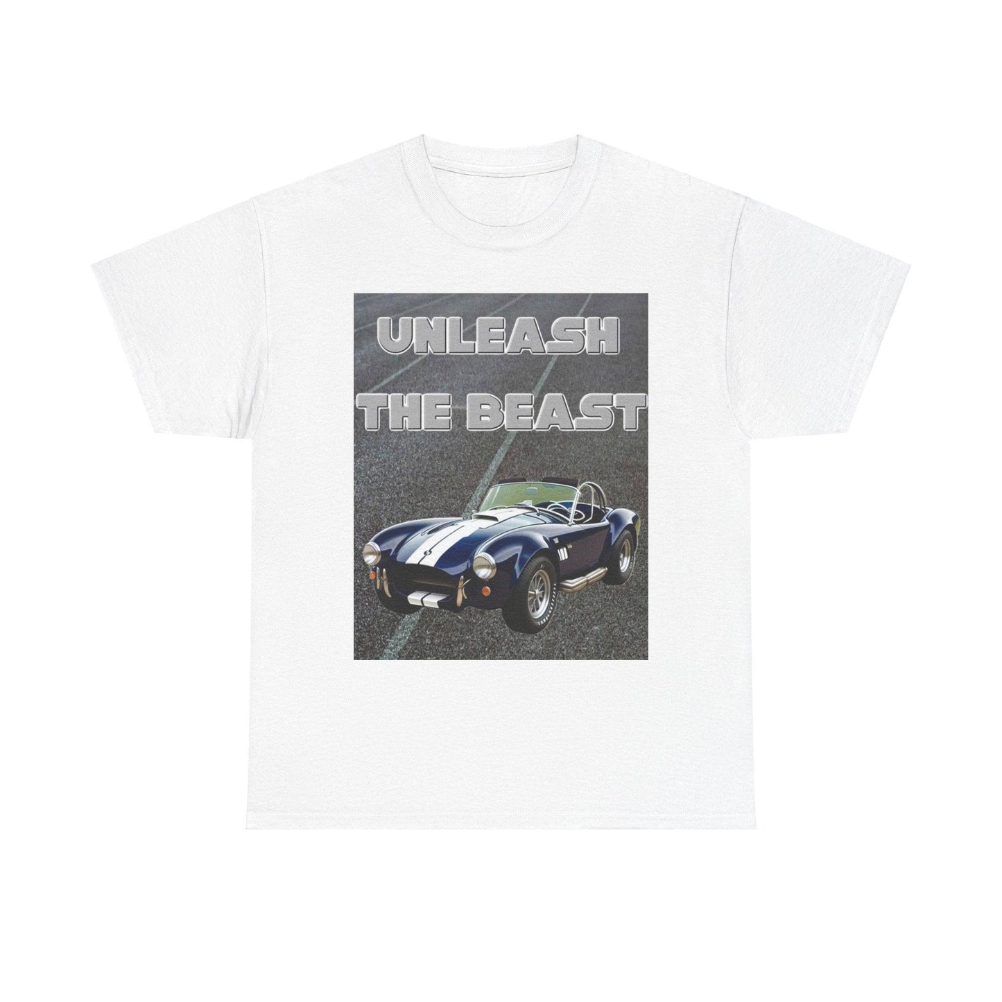 Unleash The Beast Classic Cars Blue Cobra - Unisex Heavy Cotton T-Shirt - Better Mode