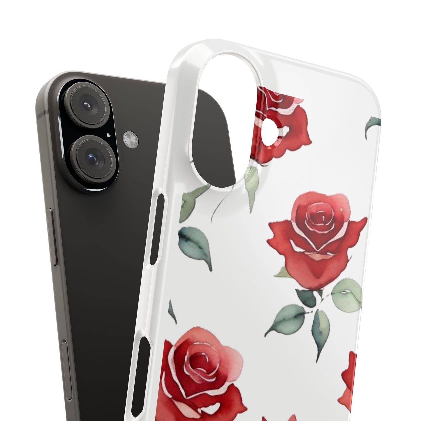 Slim Phone Cases - Roses (White)