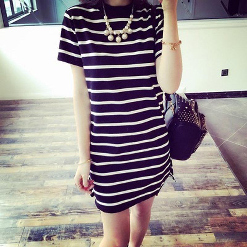 Women's Dress - Loose Fit - Horizontal Stripes - Better Mode