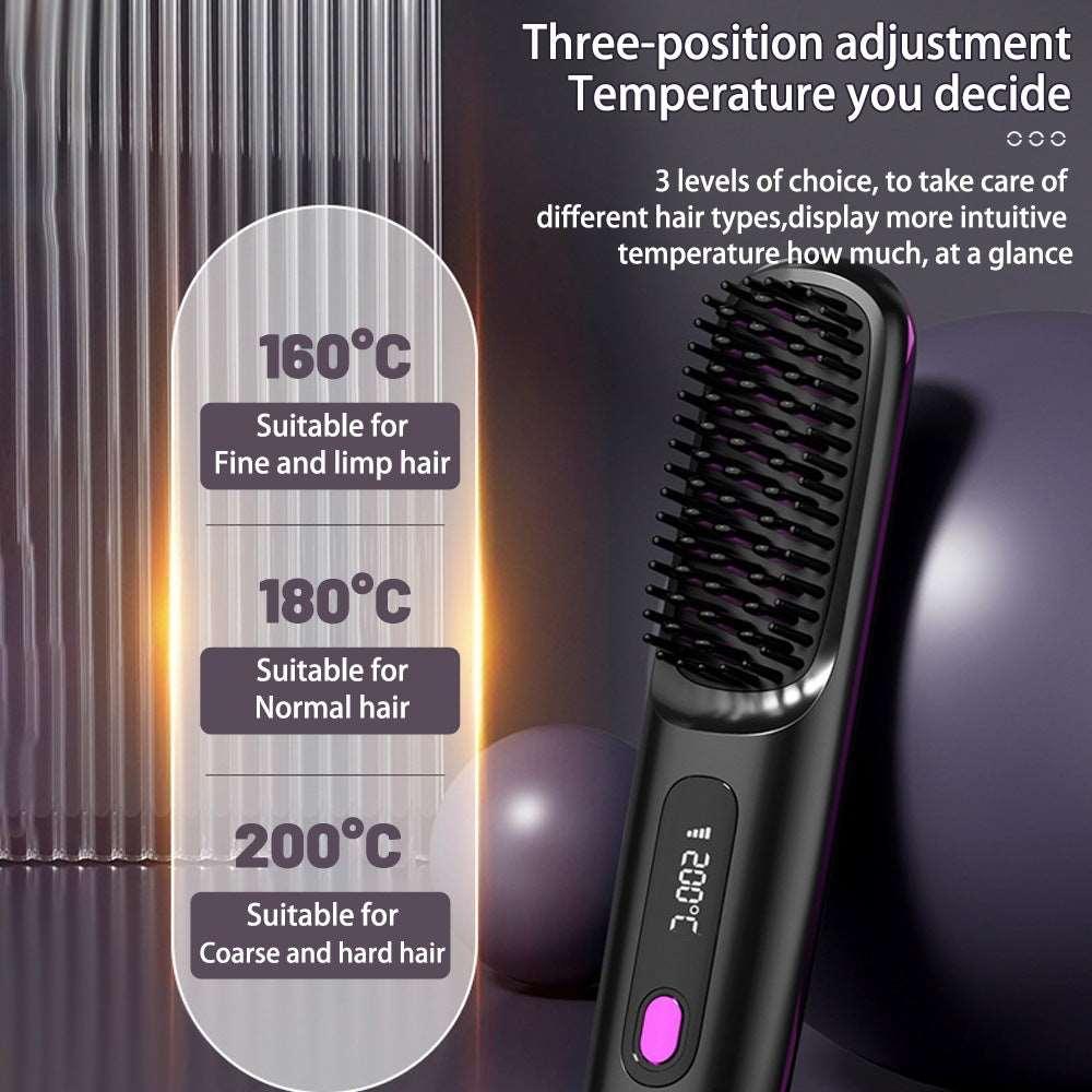 2 In 1 Wireless Hair Straightener Brush - Better Mode