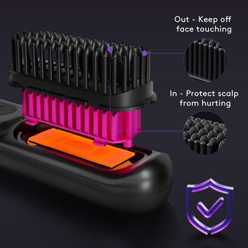 2 In 1 Wireless Hair Straightener Brush - Better Mode