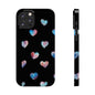 Slim Phone Cases - Hearts (Black)