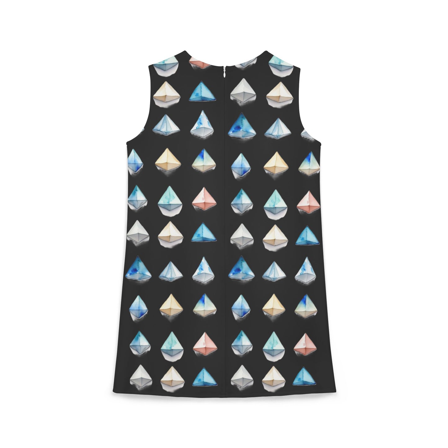 Triangle Pattern A-line Sleeveless Dress