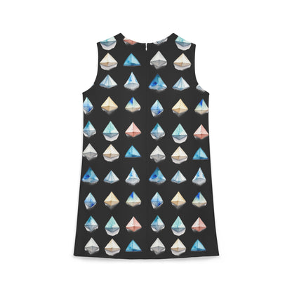 Triangle Pattern A-line Sleeveless Dress