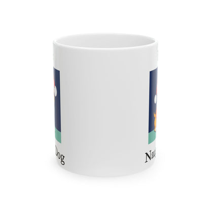 Christmas - Feliz Naughty Dog 1 (White) - Ceramic Mug, (11oz, 15oz) - Better Mode