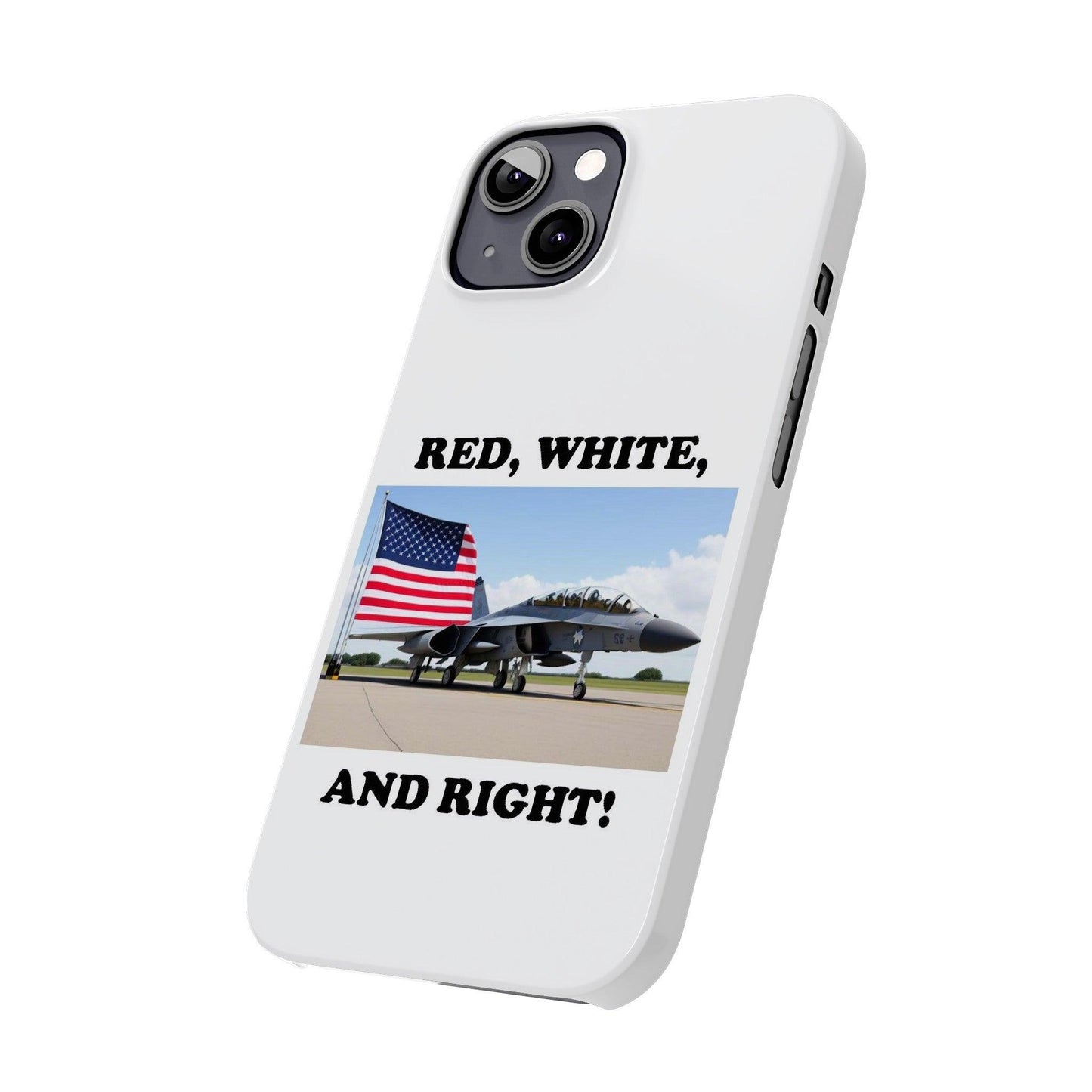 Red, White - (White)Slim Phone Cases