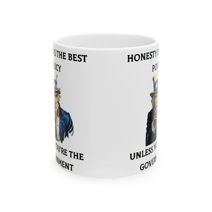 Honesty Policy (White) - Ceramic Mug, (11oz, 15oz)