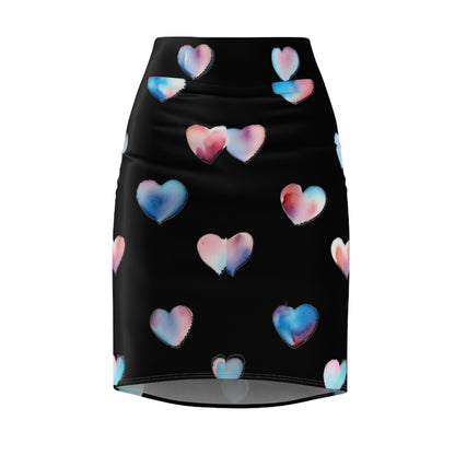 Heart Pattern Women's Pencil Skirt