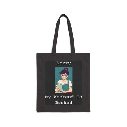 Booked 2 (Black) - Cotton Canvas Tote Bag - Better Mode