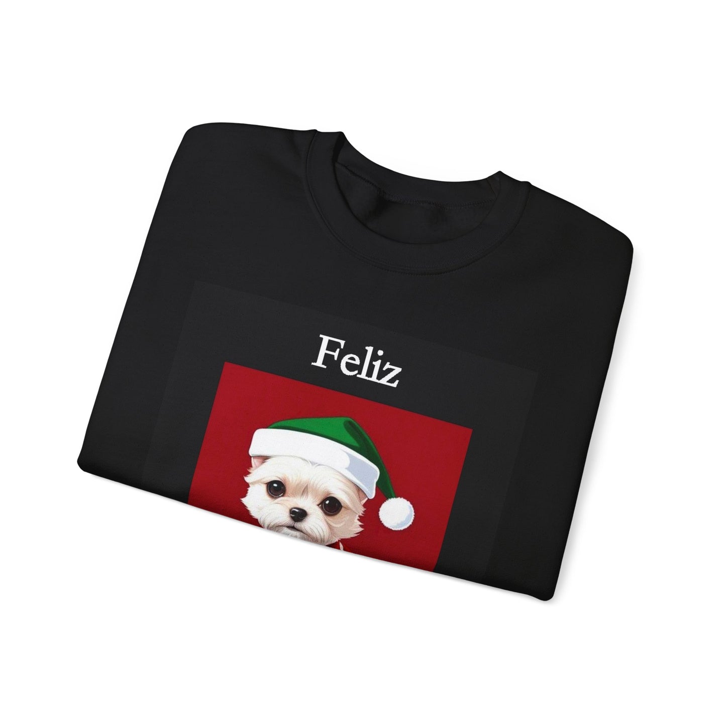 Christmas - Feliz Naughty Dog 2 (Black) - Unisex Heavy Blend™ Crewneck Sweatshirt - Better Mode