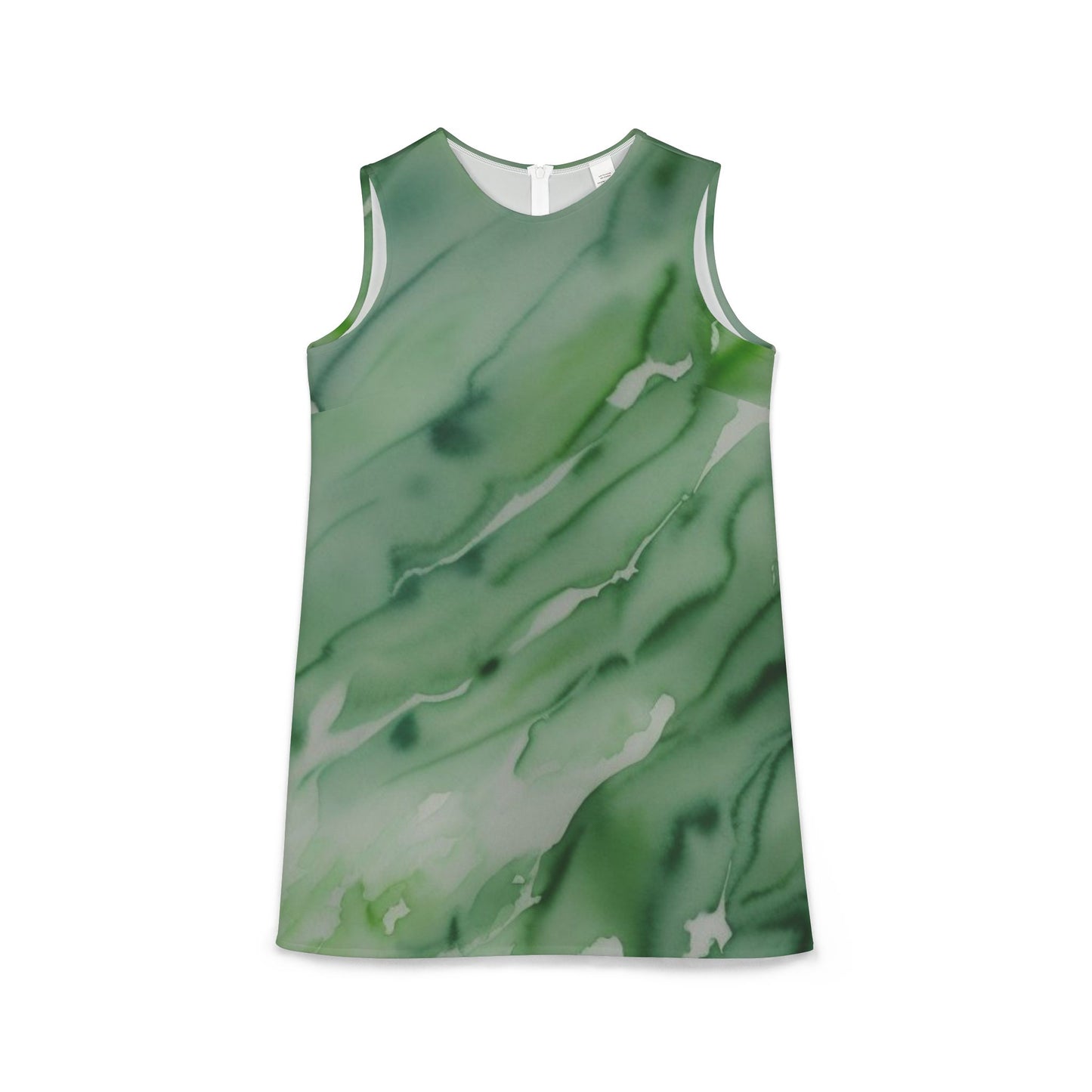 Green Marble A-line Sleeveless Dress