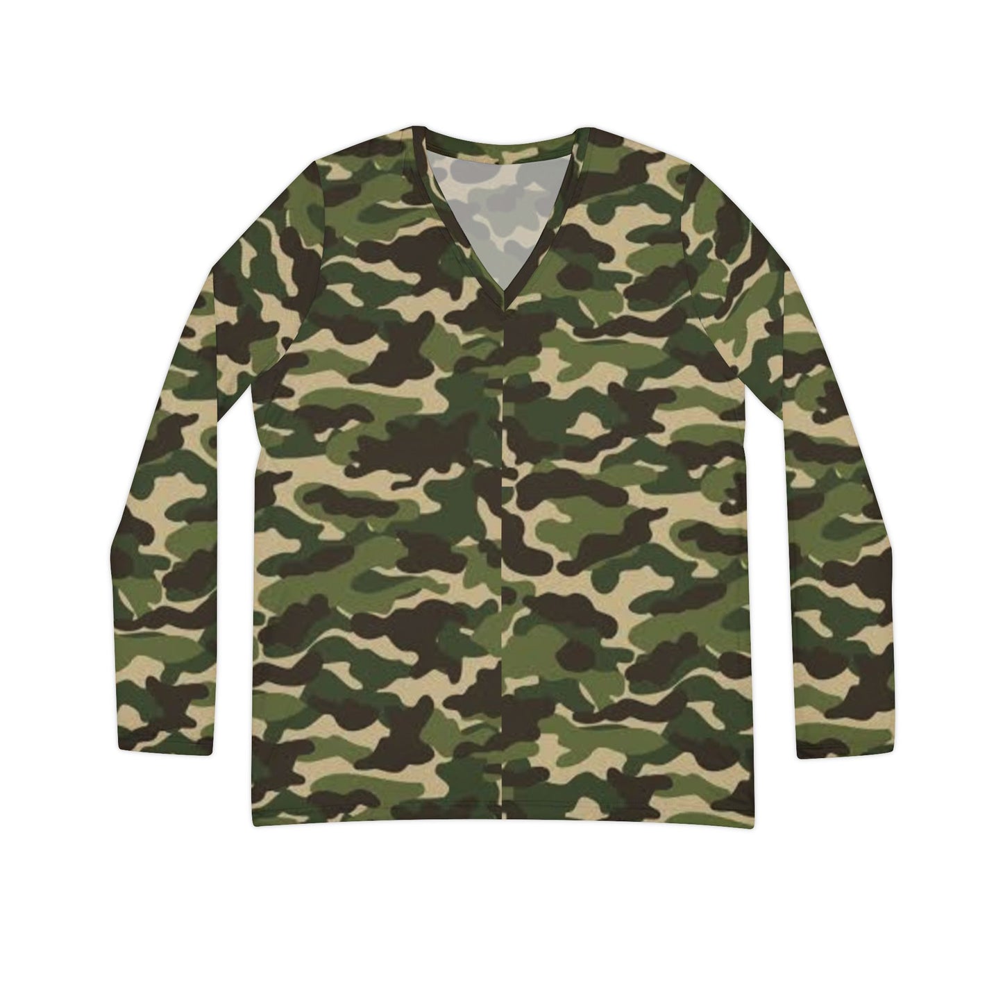 Camo Long Sleeve V-neck Shirt