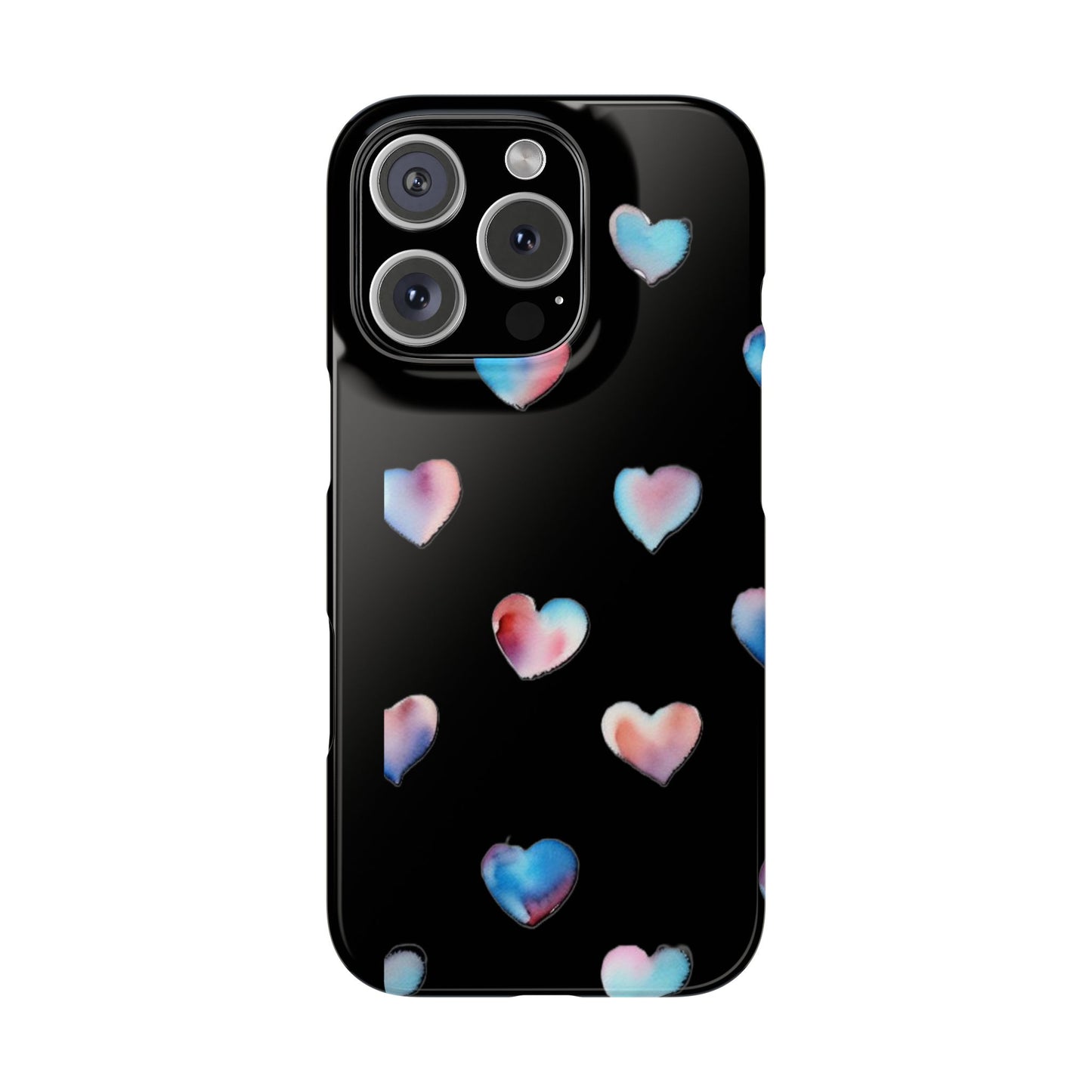 Slim Phone Cases - Hearts (Black)