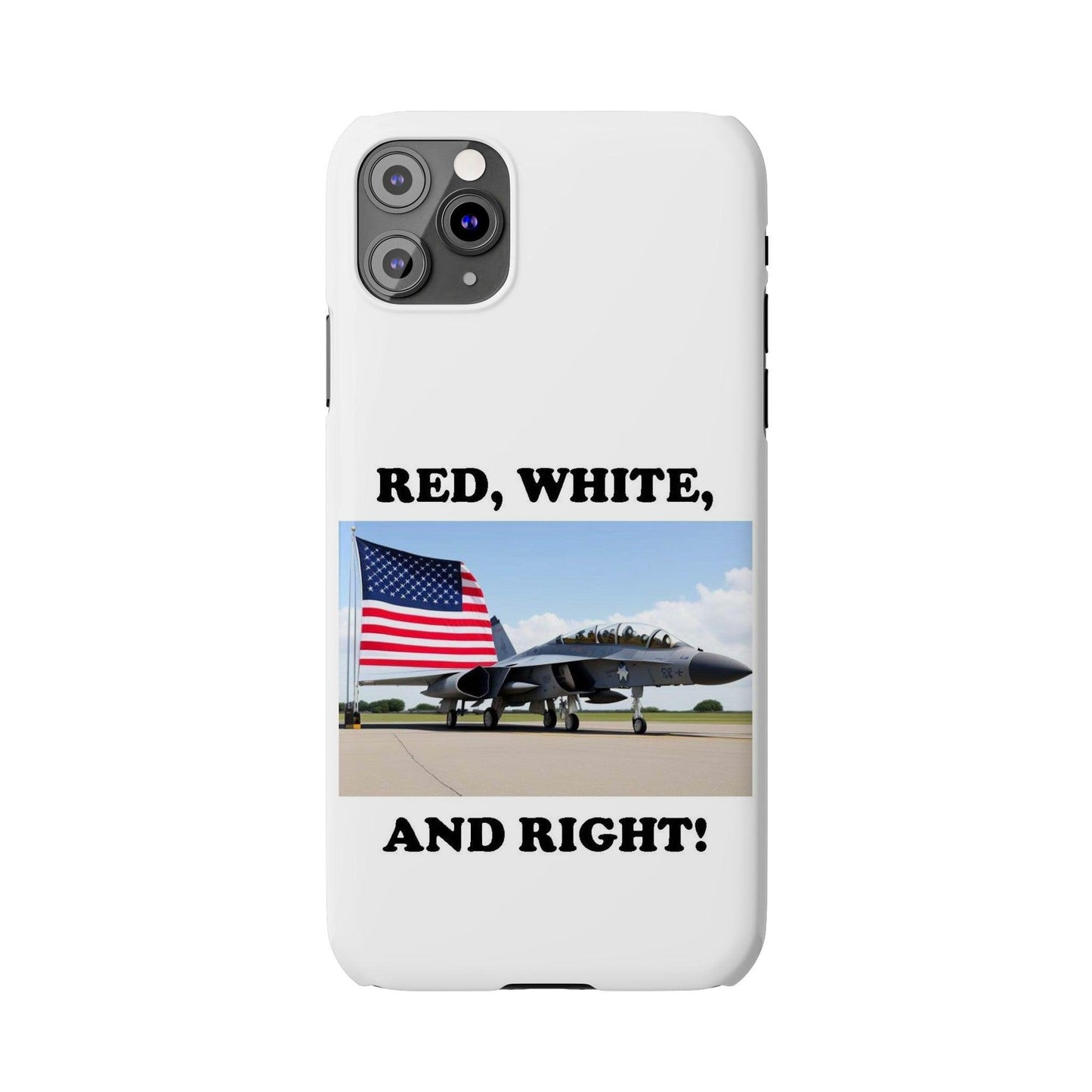 Red, White - (White)Slim Phone Cases