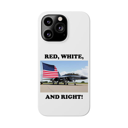 Red, White - (White)Slim Phone Cases