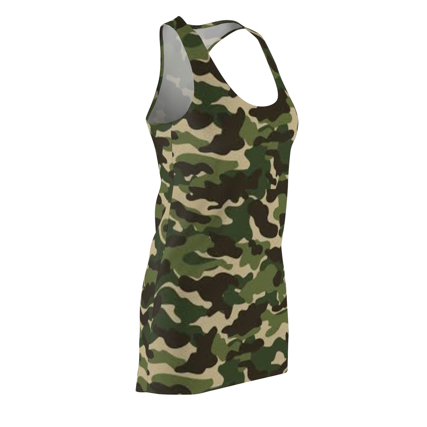 Women's Camo Pattern Cut & Sew Racerback Dress (AOP)