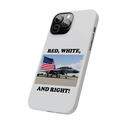 Red, White - (White)Slim Phone Cases