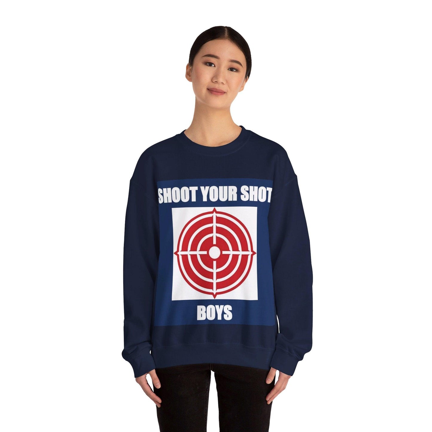 Shoot Shot (Blue) - Unisex Heavy Blend™ Crewneck Sweatshirt