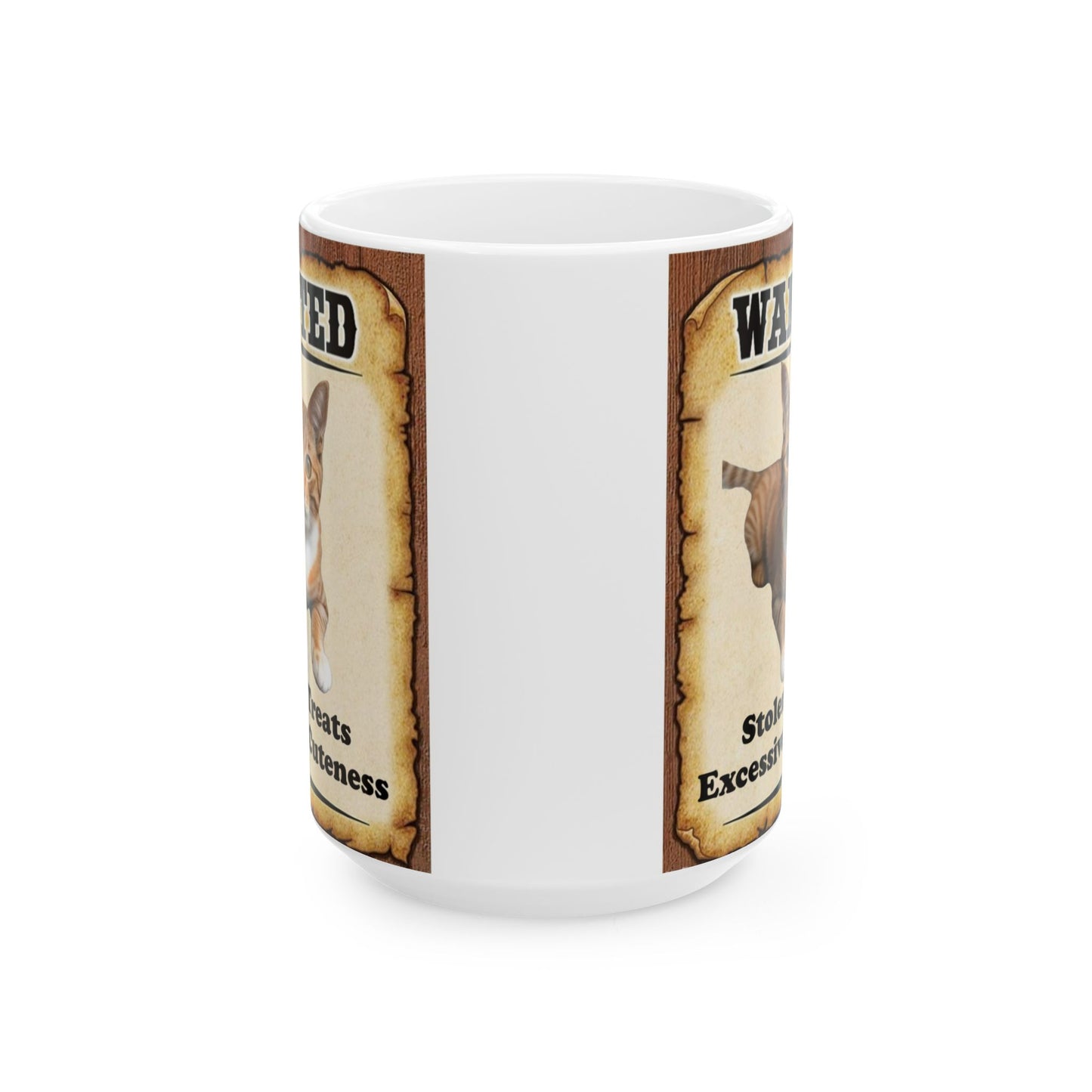 Wanted Poster Ceramic Mug - Orange Cat