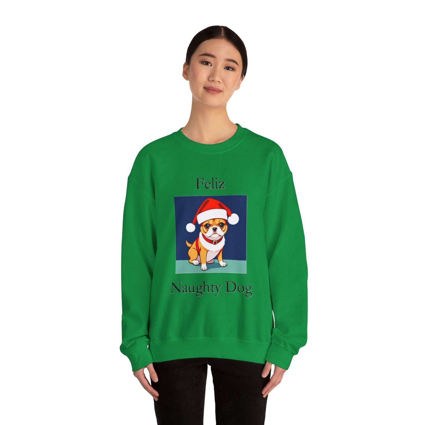 Christmas - Feliz Naughty Dog 2 - Unisex Heavy Blend™ Crewneck Sweatshirt - Better Mode