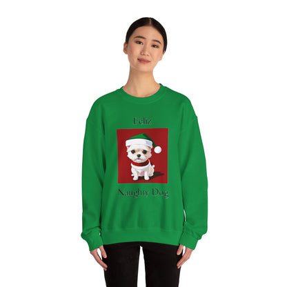 Christmas - Feliz Naughty Dog 2 - Unisex Heavy Blend™ Crewneck Sweatshirt - Better Mode