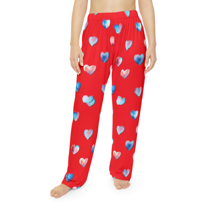 Heart Pattern Women's Pajama Pants