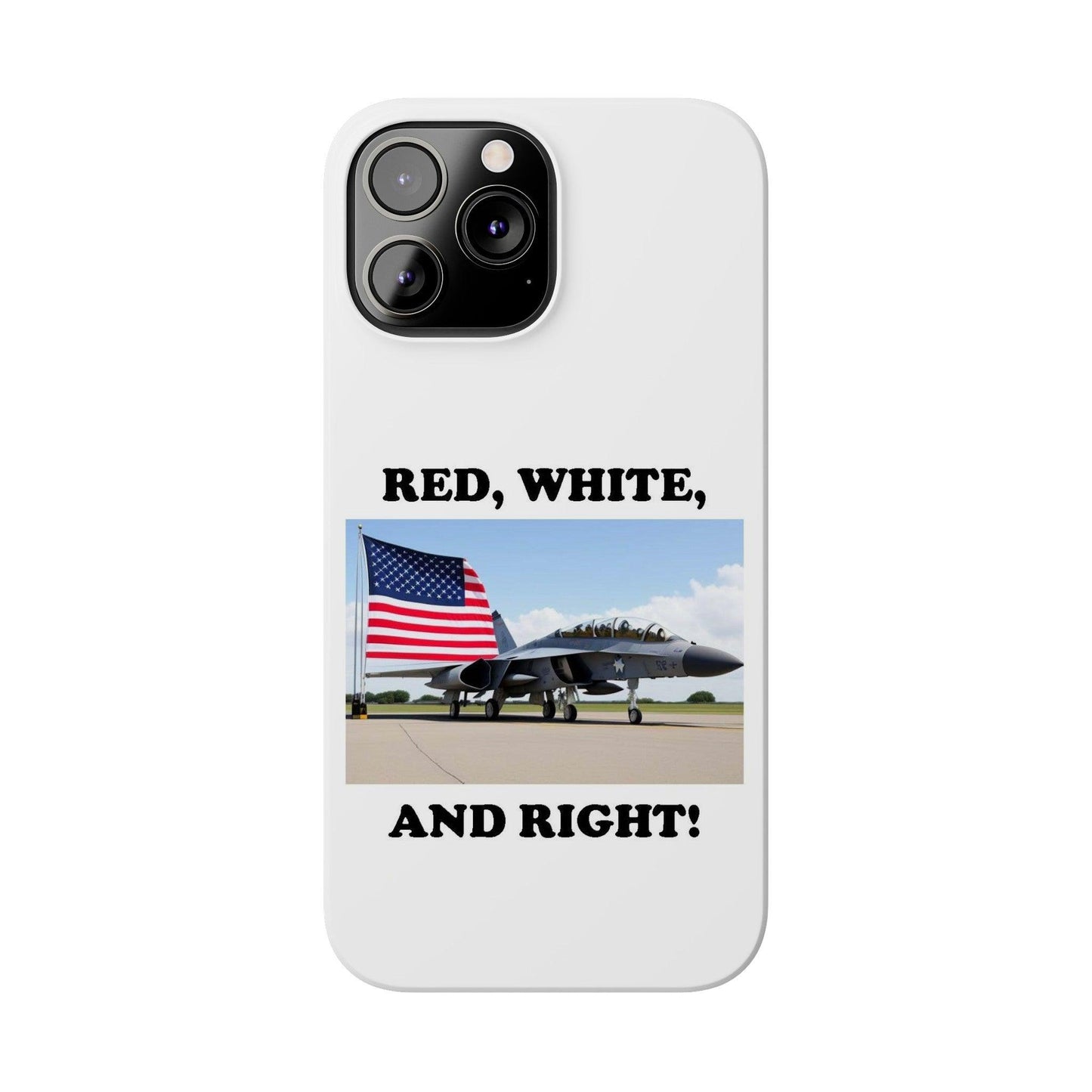 Red, White - (White)Slim Phone Cases