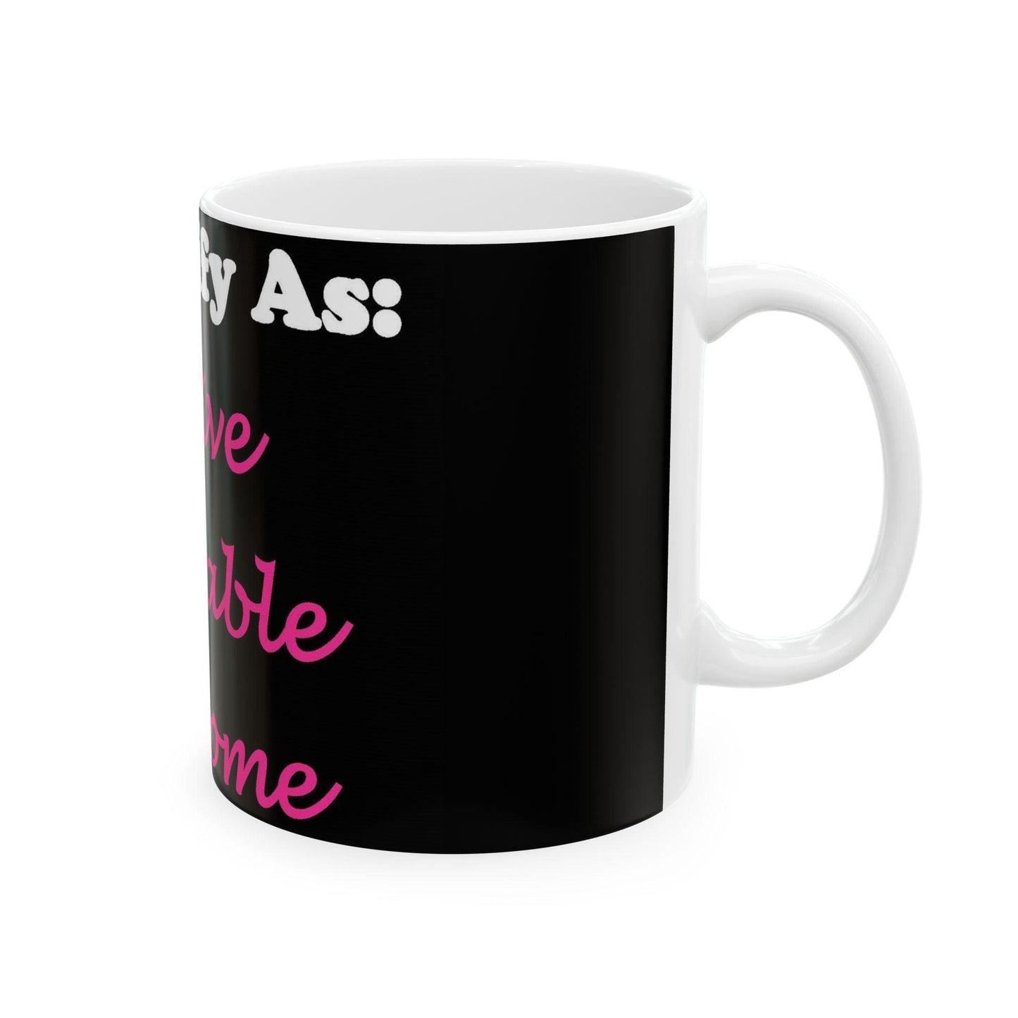 ID Active Adorable Awesome (Black) - Ceramic Mug, (11oz, 15oz)