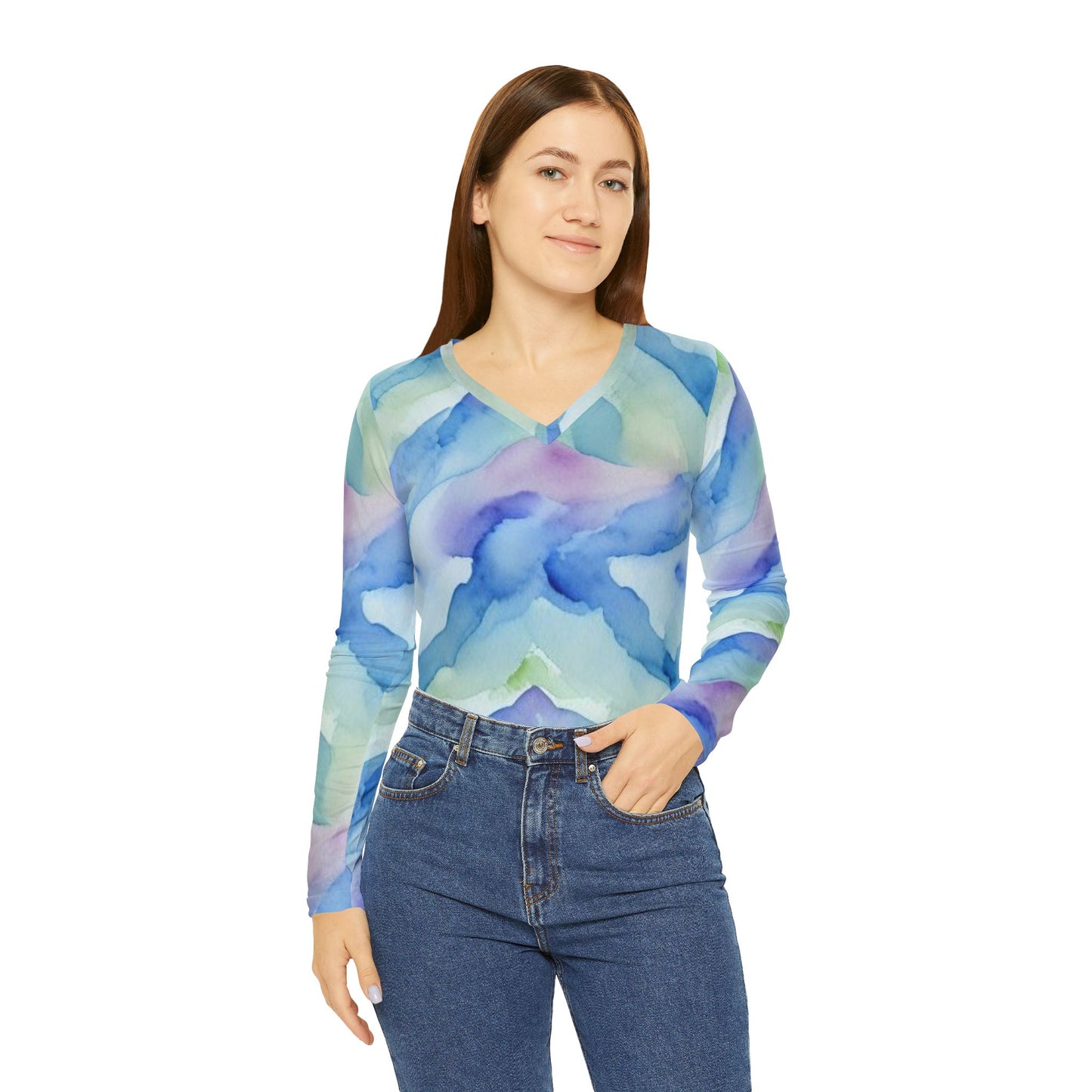 Multi Color Pastel  V-neck Shirt