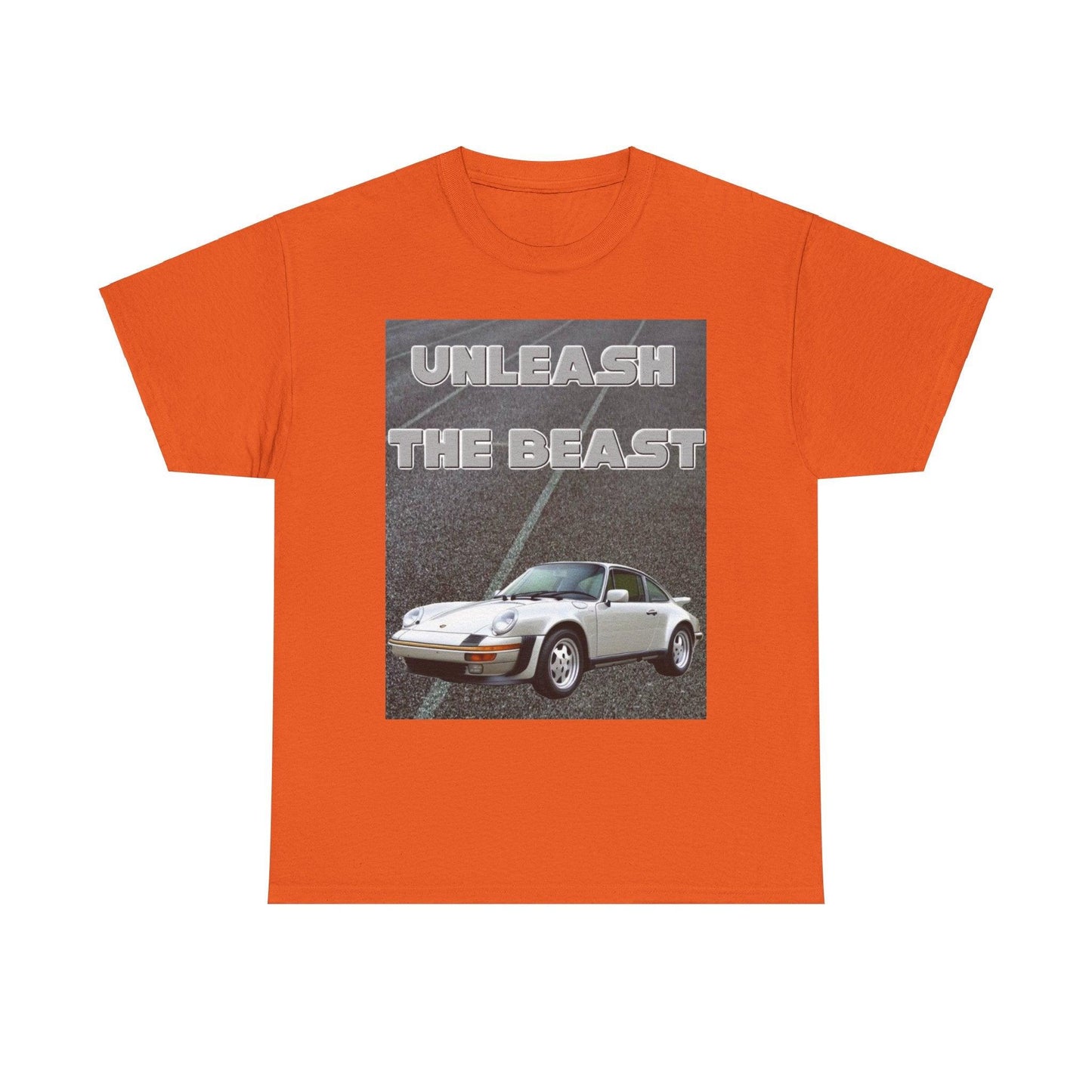 Unleash The Beast Classic Cars White - Unisex Heavy Cotton T-Shirt