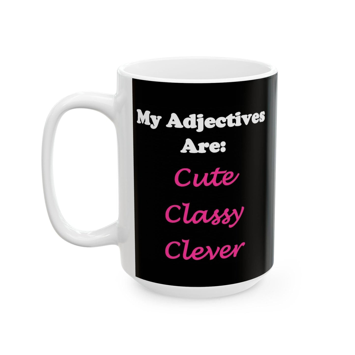 Cute (Black) - Ceramic Mug, (11oz, 15oz)