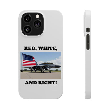 Red, White - (White)Slim Phone Cases