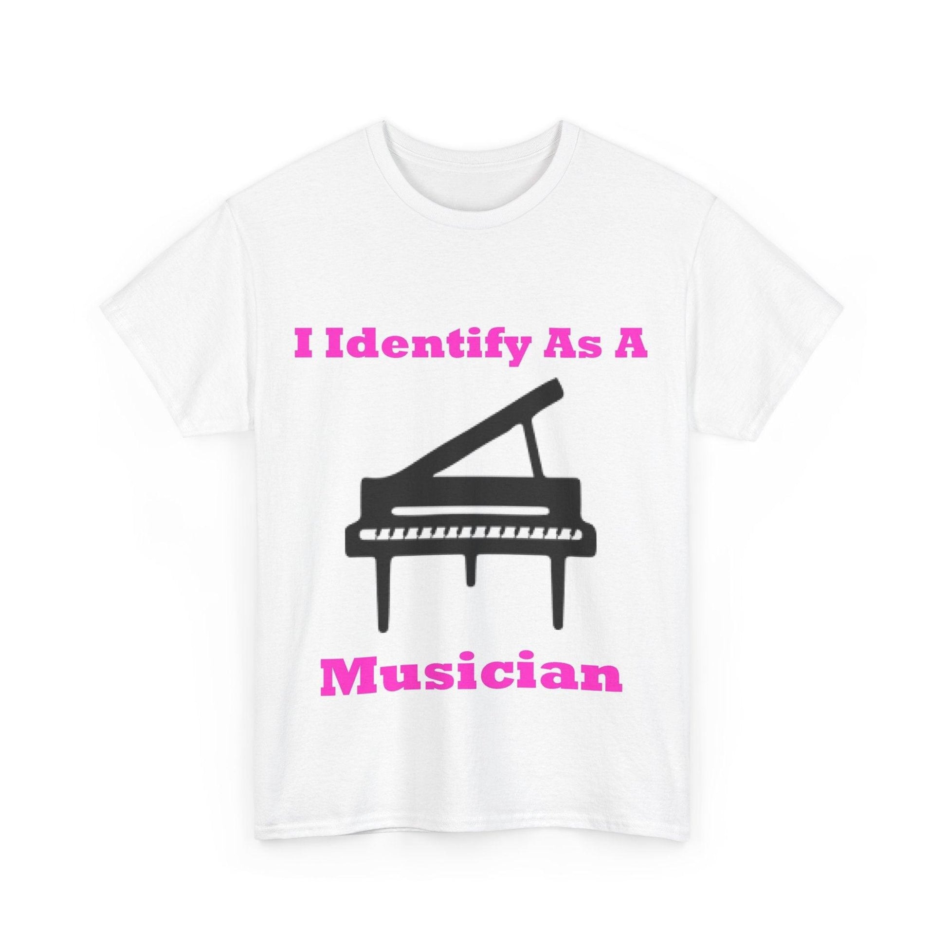 ID Musician Piano (White) - Unisex Heavy Cotton Tee - Better Mode