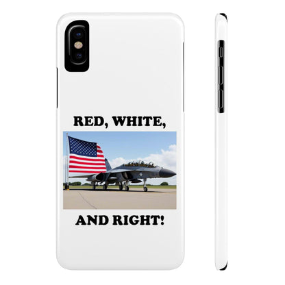 Red, White - (White)Slim Phone Cases