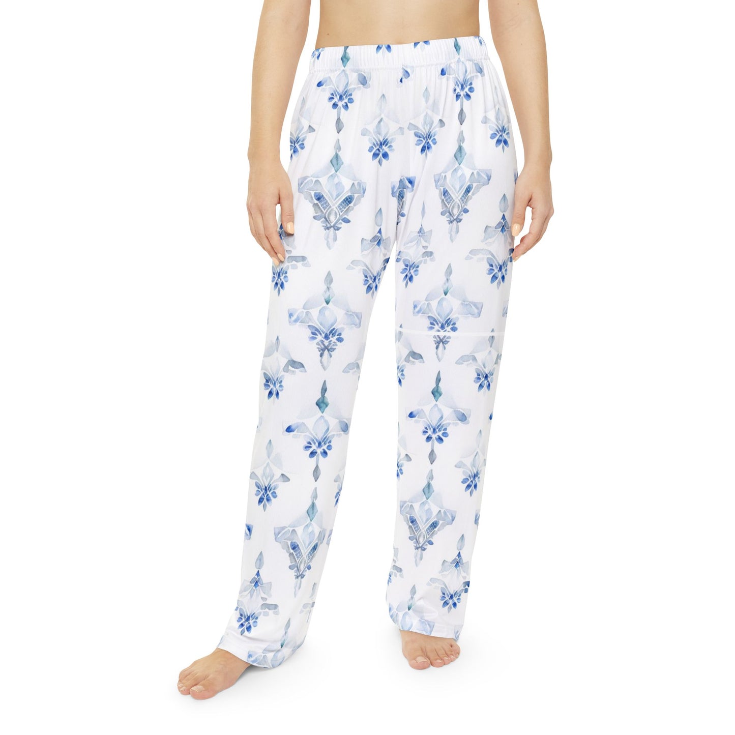 Blue Patterned Women's Pajama Pants