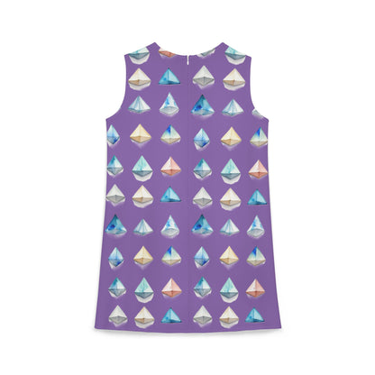 Triangle Pattern A-line Sleeveless Dress