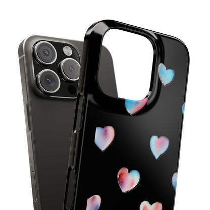 Slim Phone Cases - Hearts (Black)