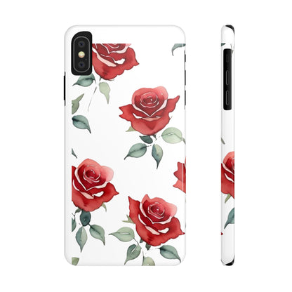 Slim Phone Cases - Roses (White)