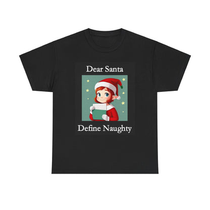 Christmas - Dear Santa 2 (Black) - Unisex Heavy Cotton T-Shirt - Better Mode