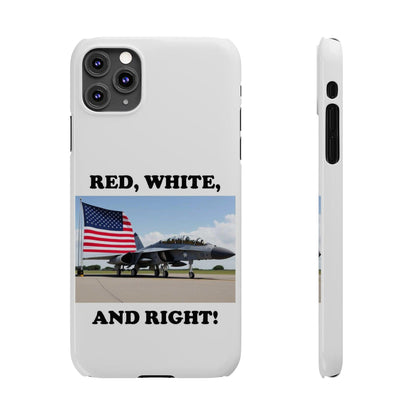 Red, White - (White)Slim Phone Cases