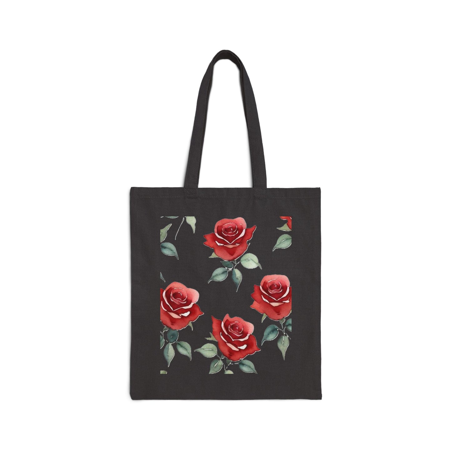 Rose Pattern - Cotton Canvas Tote Bag