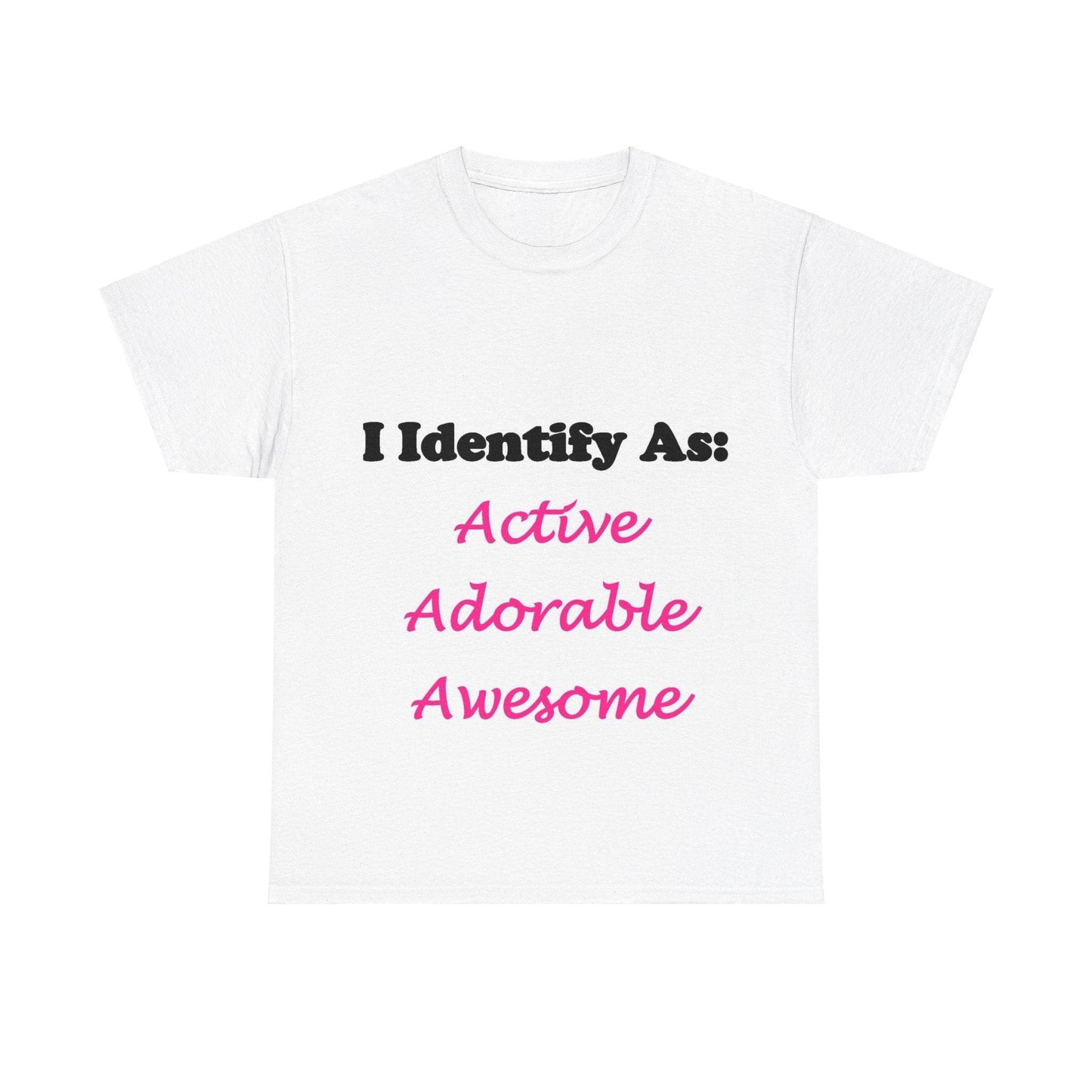 ID Active Adorable Awesome (White) - Unisex Heavy Cotton T-Shirt