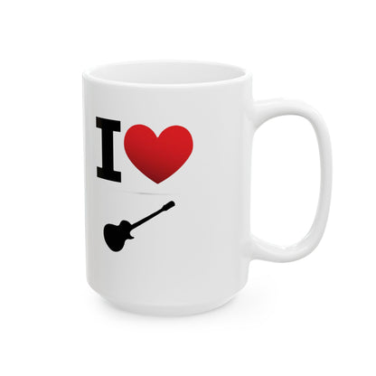 I Heart Guitar - Ceramic Mug, (11oz, 15oz) - Better Mode