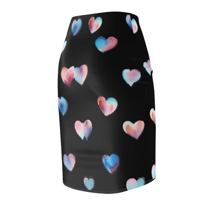 Heart Pattern Women's Pencil Skirt