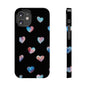 Slim Phone Cases - Hearts (Black)