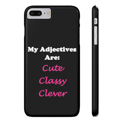 Cute (Black) - Slim Phone Cases - Better Mode