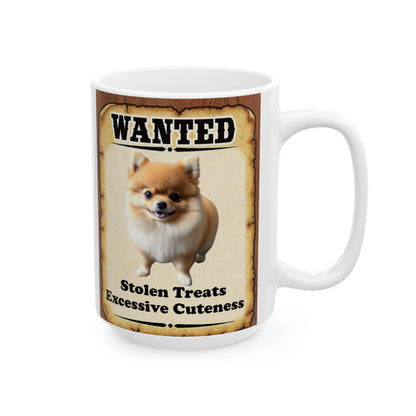 Wanted Poster Ceramic Mug - Pomeranian